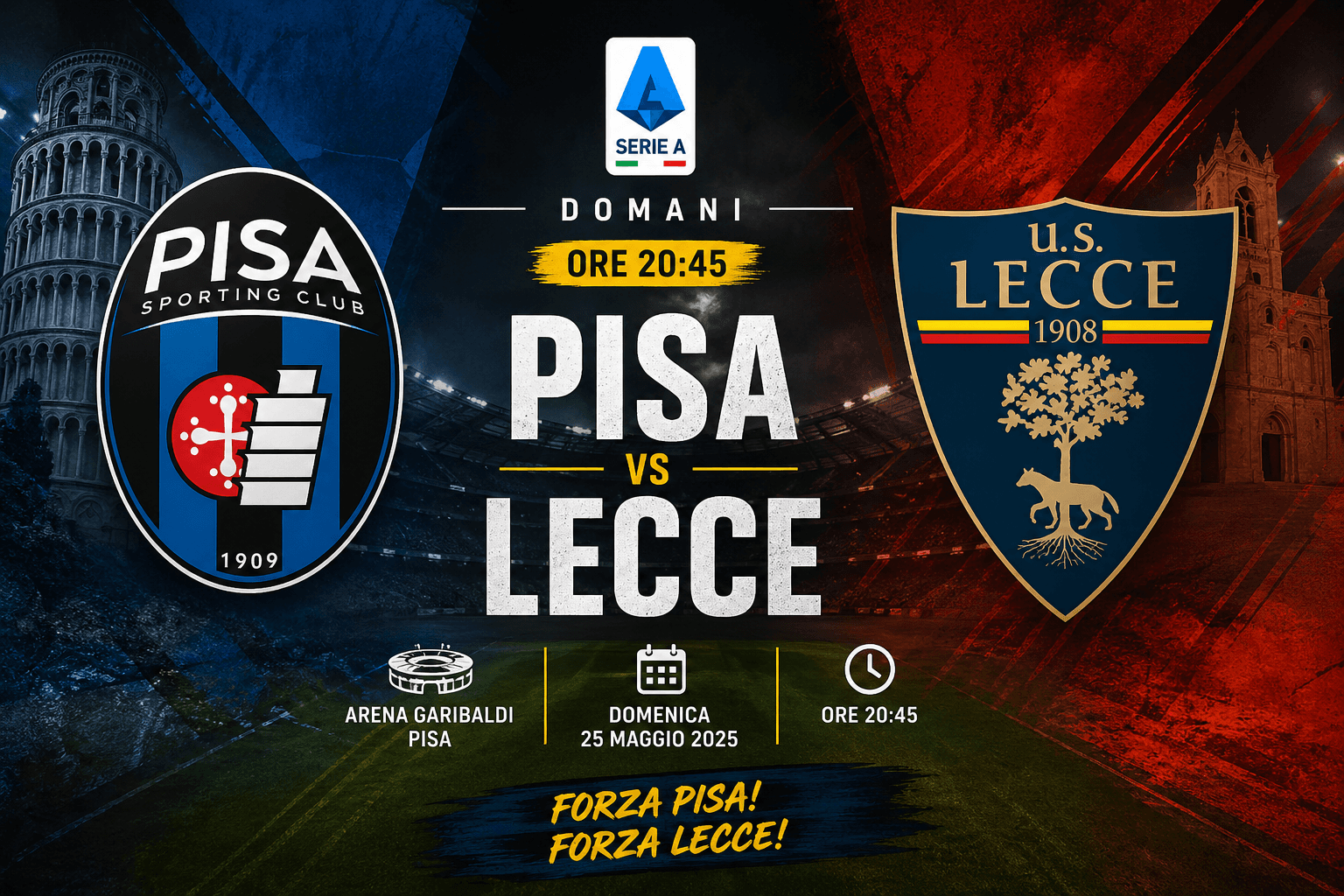 VERSO PISA-LECCE: MENO CUORE, PIÙ CALCOLATRICI